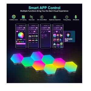 Octagonal lights set of 8 Smart RGB to decorate your room DIY sync to music NWT